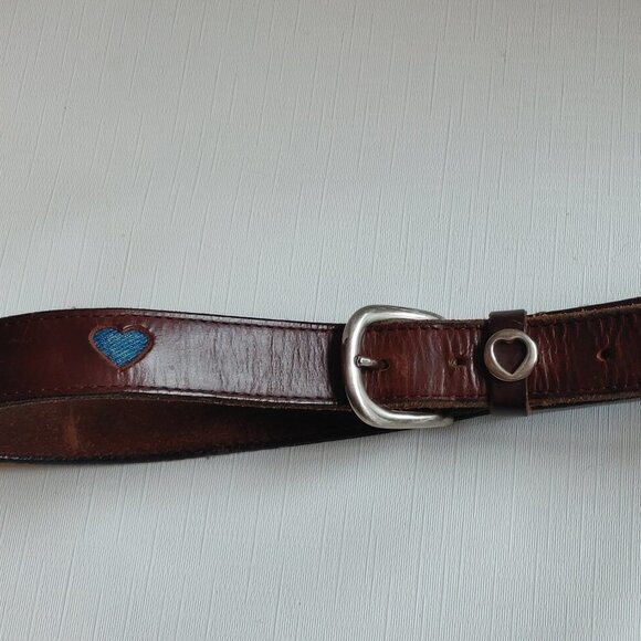 NORTHERN REFLECTIONS DENIM HEART LEATHER BELT Women's Size Medium Made i… - Picture 6 of 7